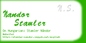 nandor stamler business card